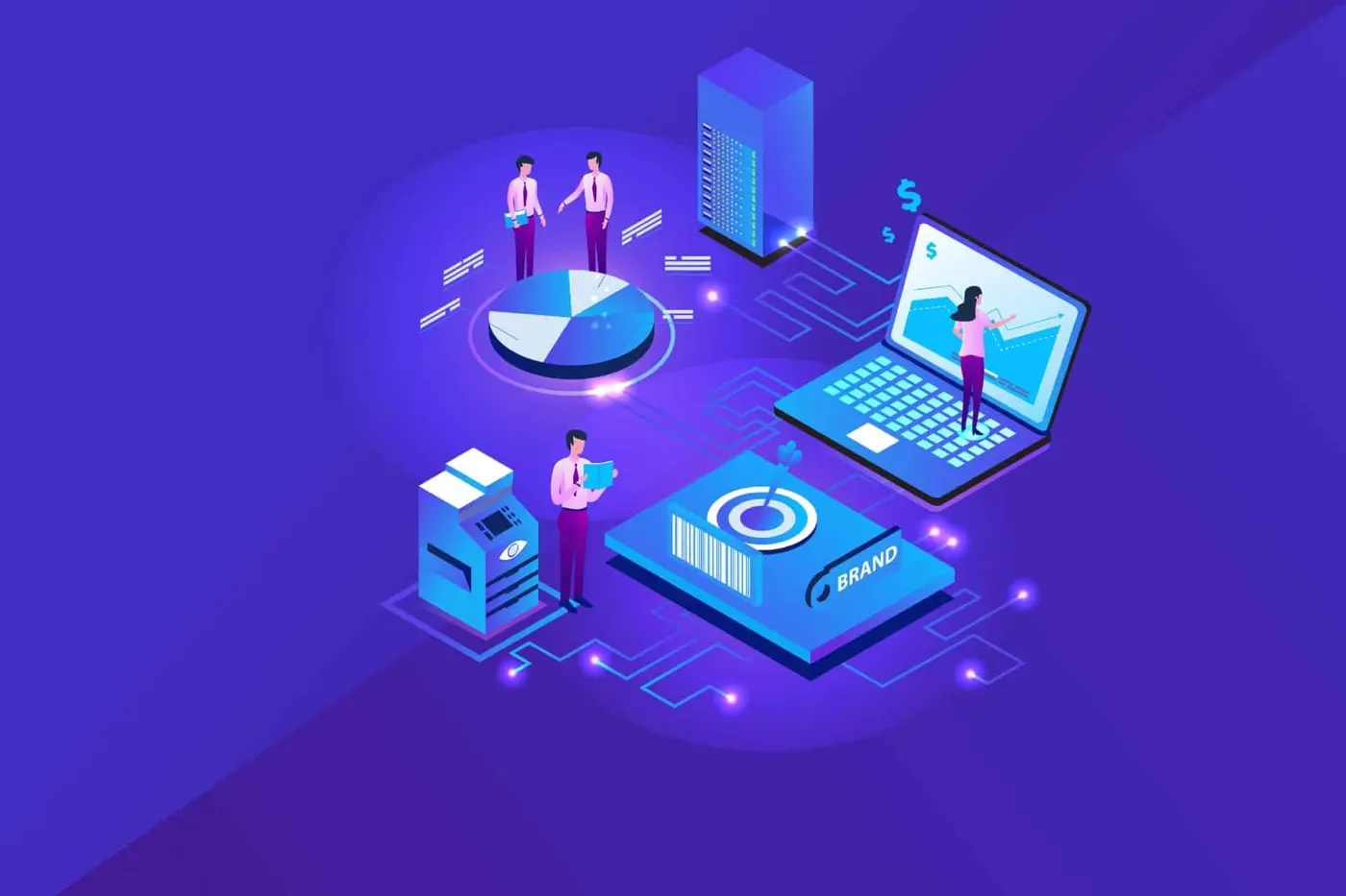 Illustration of digital marketing analytics and growth